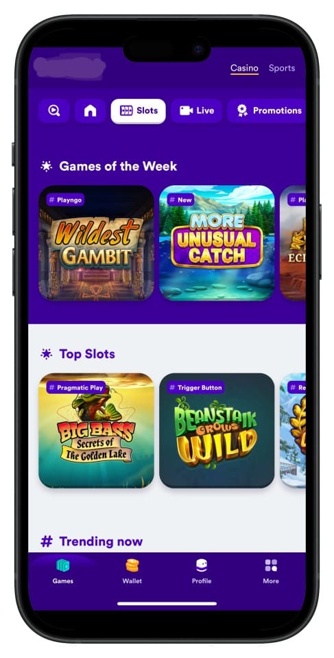 Screenshot showing cv666 App interface with intuitive menus and game choices